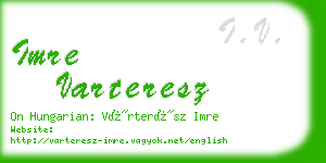 imre varteresz business card